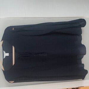 St John blue silk blouse